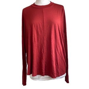 Velvet by Graham & Spencer Vintage Slub Long Sleeve  Top Large